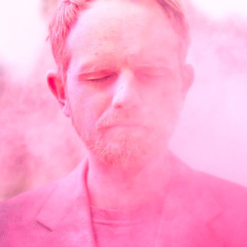 Jasper Landmann covered in pink dust and debris